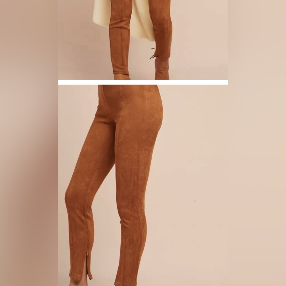 Anthropologie Camel Faux Suede Sz. 26W Zip ankles